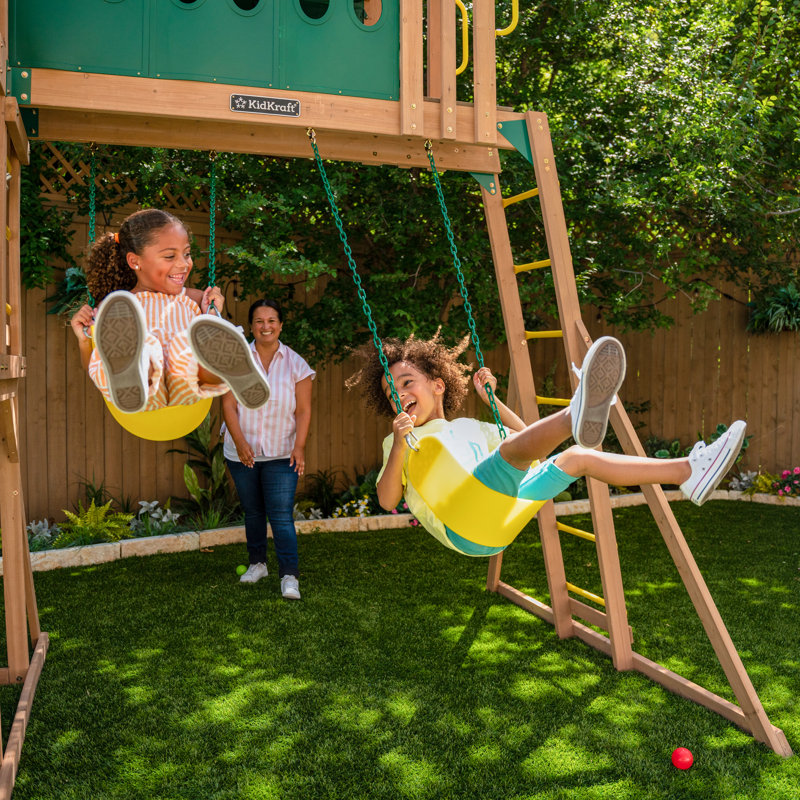 Kids outdoor swing and slide online